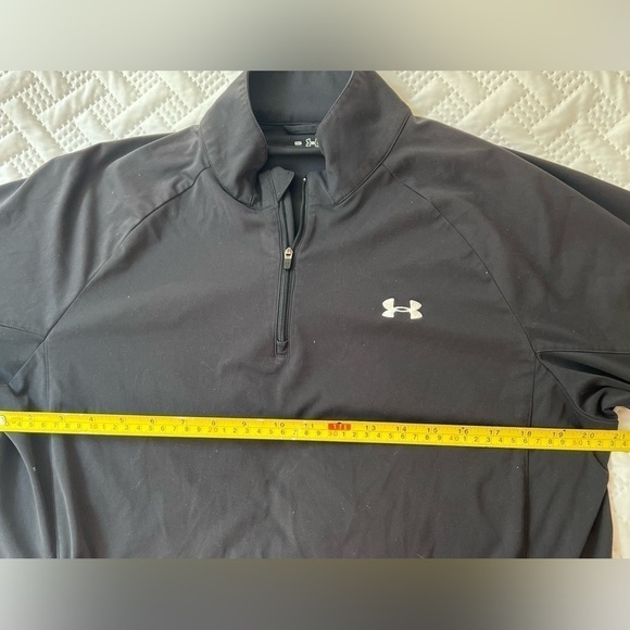 UNDER Armour Adult Medium AllSeasons Polyester Black 1/4 Zip Long Sleeved Jacket - Picture 5 of 8